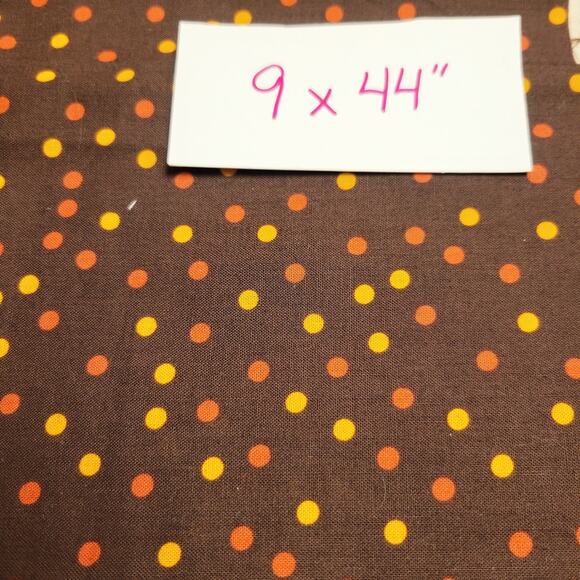 Cotton Fabric Lot 8 Pcs Fall Brown Prints Floral Geo Dot 18x44–10x21" Orange - Picture 5 of 10